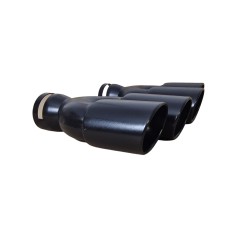 CARTUNER Endrohre Universal Auspuffblende schwarz oval versetzt für Anschluss 38-60mm