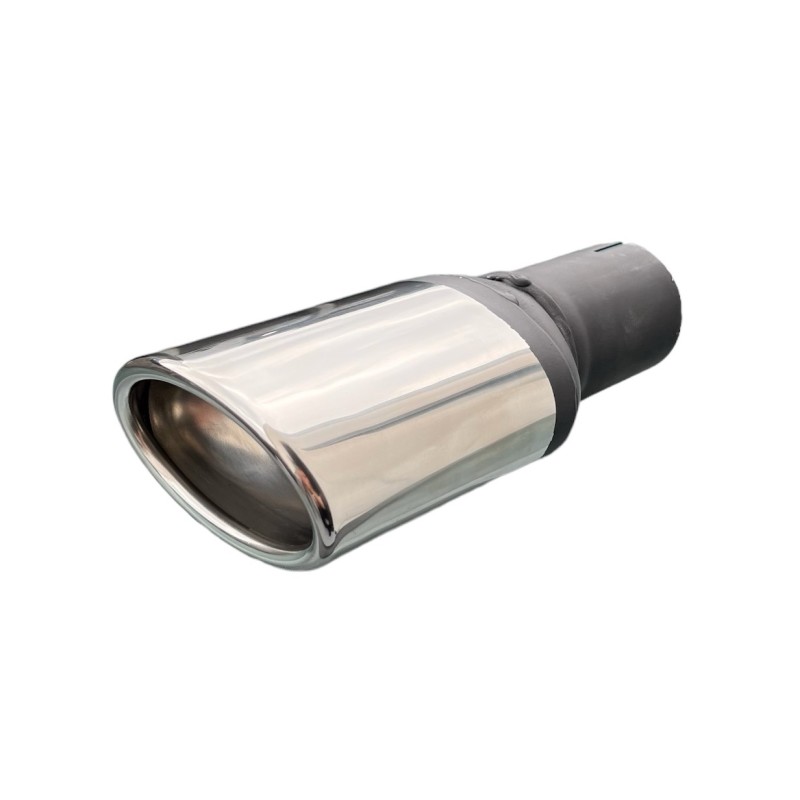 CARTUNER Auspuffblende Endrohr oval 95x65mm abgeschrägt Edelstahl für 50mm Anschluß