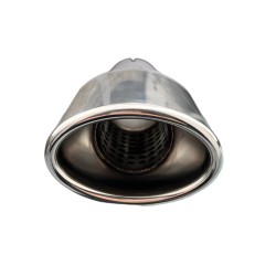 CARTUNER Auspuffblende Endrohr oval 95x65mm abgeschrägt Edelstahl für 50mm Anschluß