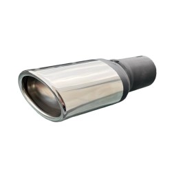 CARTUNER Auspuffblende Endrohr oval 95x65mm abgeschrägt Edelstahl für 50mm Anschluß