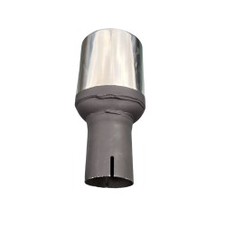CARTUNER Auspuffblende Endrohr oval 95x65mm abgeschrägt Edelstahl für 50mm Anschluß