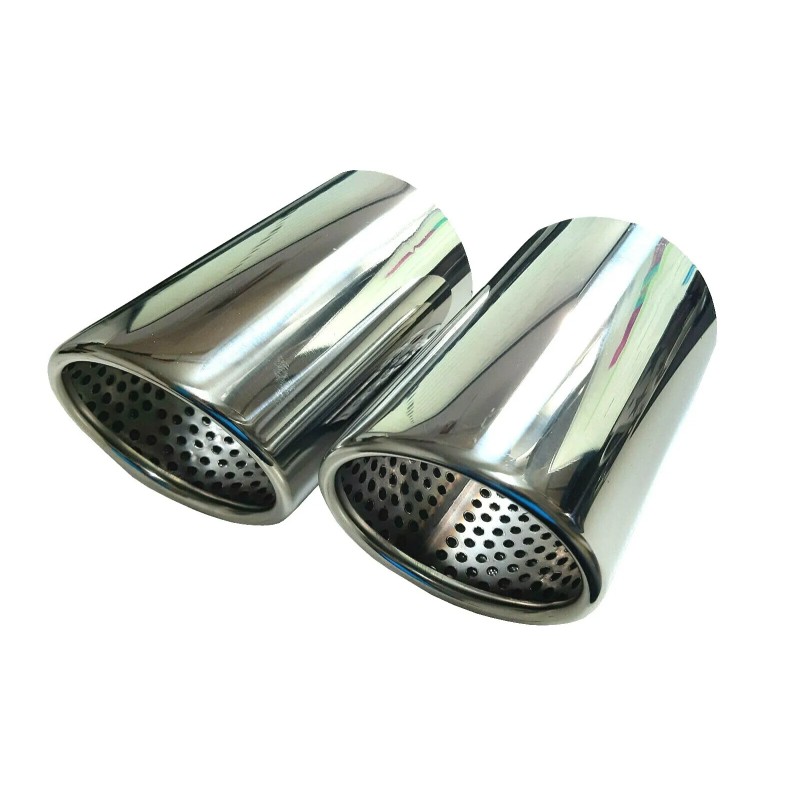 Auspuffblende Endrohr Doppelrohr 2x 76mm für BMW E60 E61 520 523 525 530 535