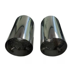 Auspuffblende Endrohr Doppelrohr 2x 76mm für BMW E60 E61 520 523 525 530 535