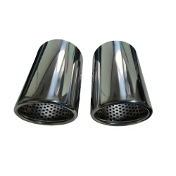 Auspuffblende Endrohr Doppelrohr 2x 76mm für BMW E60 E61 520 523 525 530 535