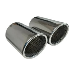 Auspuffblende Endrohr Doppelrohr 2x 76mm für BMW E60 E61 520 523 525 530 535