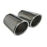Auspuffblende Endrohr Doppelrohr 2x 76mm für BMW E60 E61 520 523 525 530 535