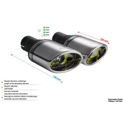 Endrohre Ulter Sport N1-27 Links Rechts Oval 120x80mm