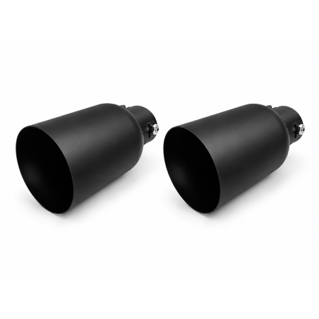 2x Auspuffblenden Endrohre Endrohrsatz Ø100mm schwarz Anschluß bis zu 60mm
